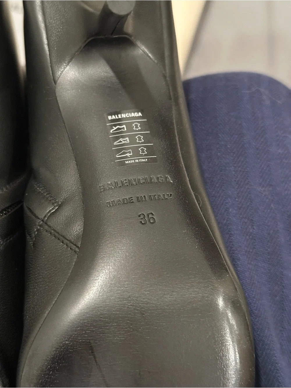 Balenciaga Knife BB leather knee-high boots